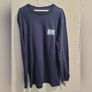 NWT Eddie Bauer Navy Long Sleeve Mens Graphic Tee Mens Small